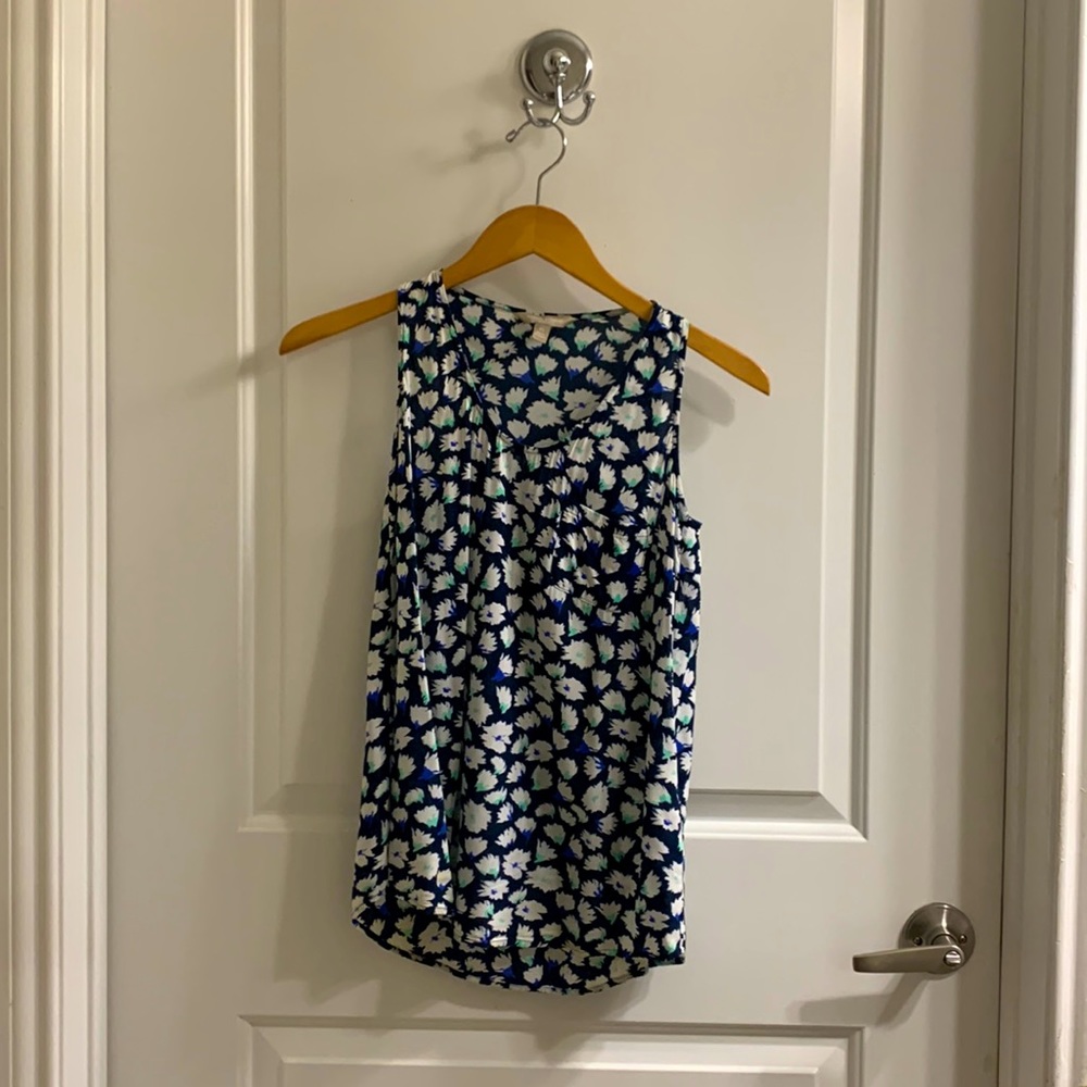 Banana Republic Factory Floral Printed Sleeveless Scoop Neck Top | Size XS